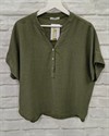 Blusa cuello v con botones aperlados