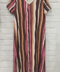 Vestido pinceladas multicolor manga corta