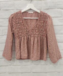 Blusa corta cuadros engomada