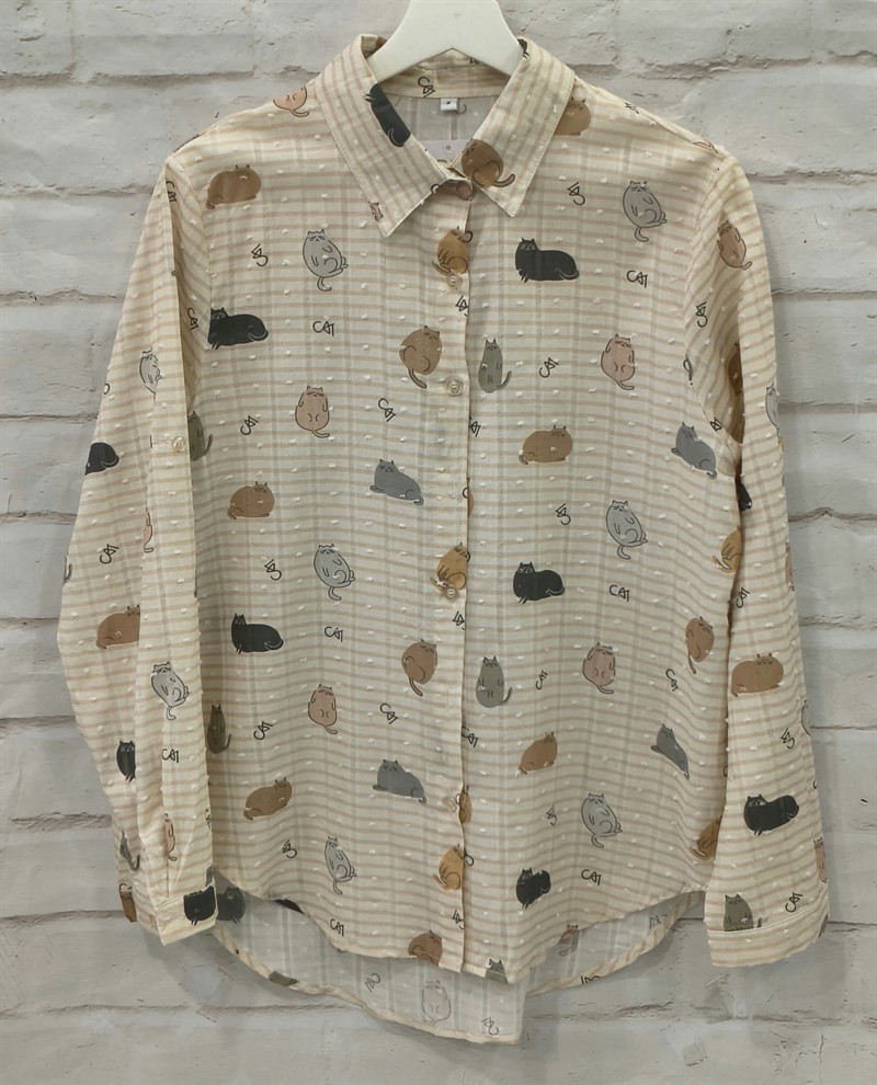 Camisa manga larga gatos