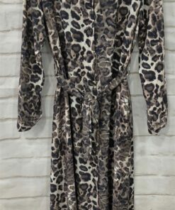 Vestido largo manga larga animal print