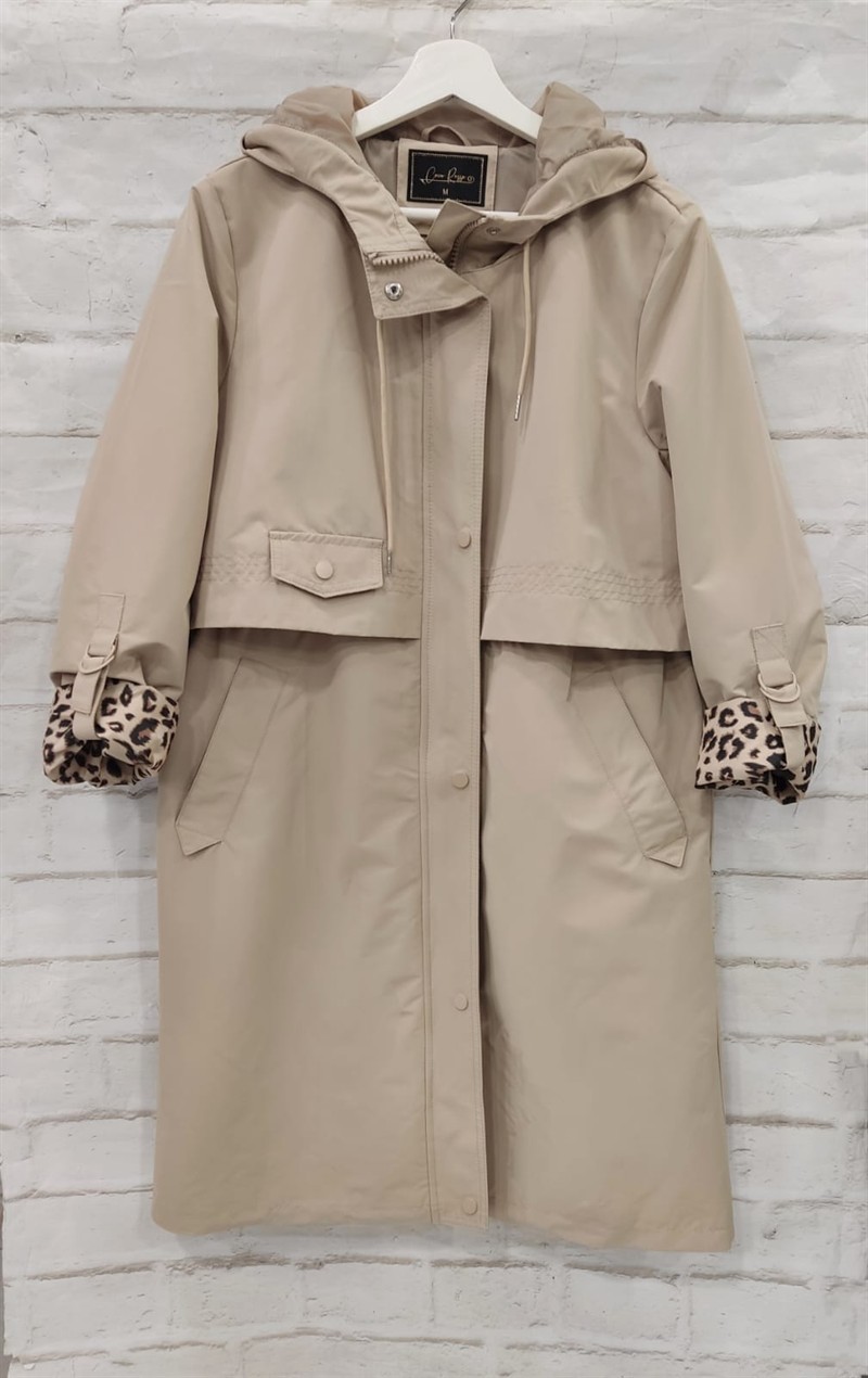 Gabardina forro animal print