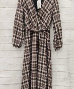 Vestido largo cuadros brown