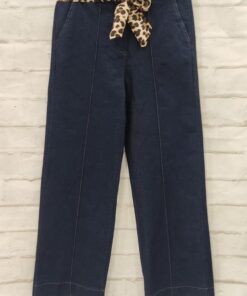 Pantalón demin flojo costura delantera