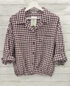 Camisa ancha cuadros con bajo elástico