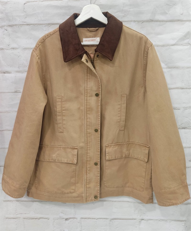 Cazadora tipo barbour cuello pana