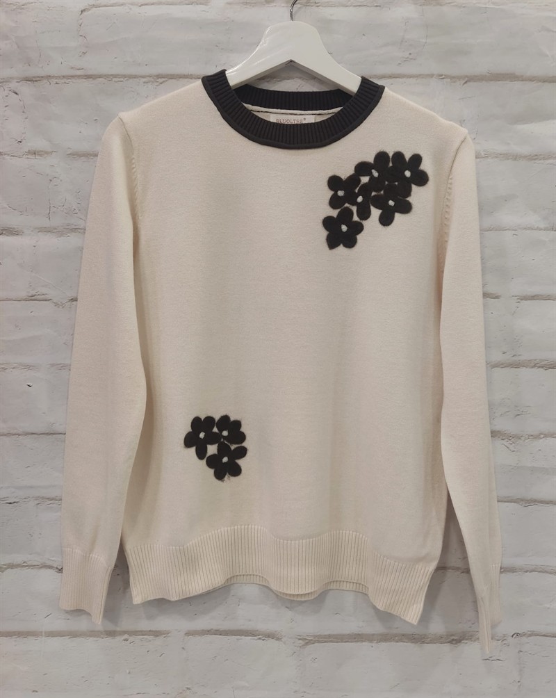 Jersey bicolor detalle de flores