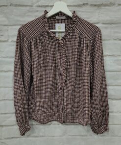 Camisa cuadros con pequeño volante